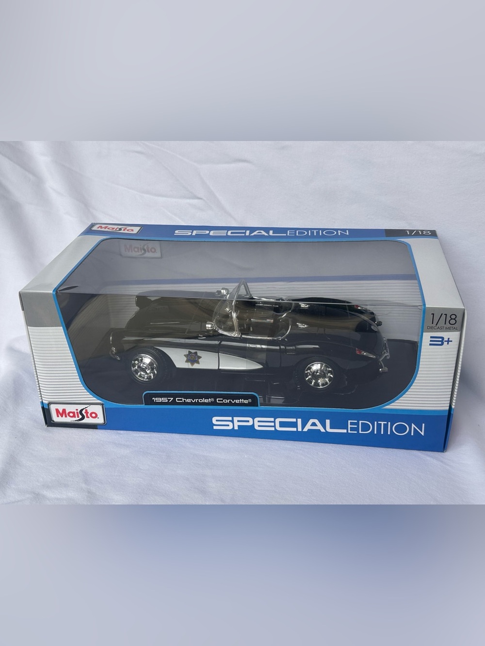 Maisto Special Edition 1957 Chevrolet Corvette Police Die-Cast Model - Black